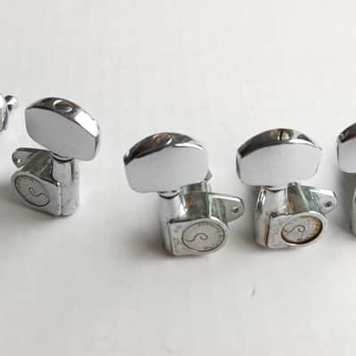 1970's Vintage Schaller 3x3 Guitar Tuners Set of 5 image 2