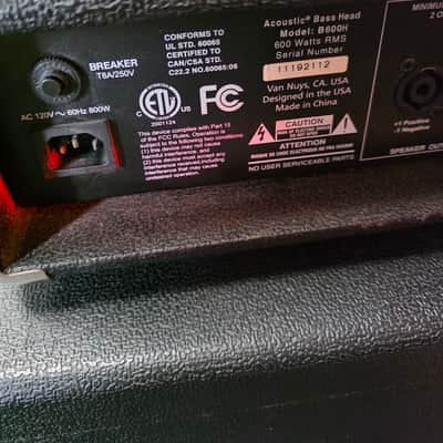 Acoustic B600H head and cab halfstack image 9