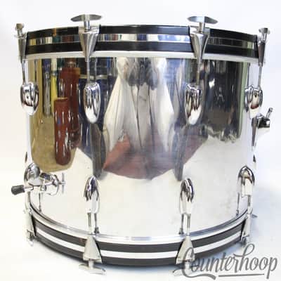 Slingerland 22x14"Sound King Bass Drum 3Ply Chrome Over Wood USA COW Vintage 70s image 8