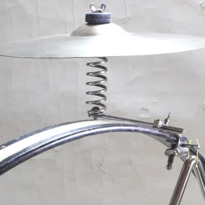 Ludwig Spring Cymbal Arm with Script Logo, 13" Ludwig Ride/Crash Cymbal with Script Logo, 10" Triangle, Traps Era 1920s-30s / INSPECTED & TESTED image 2