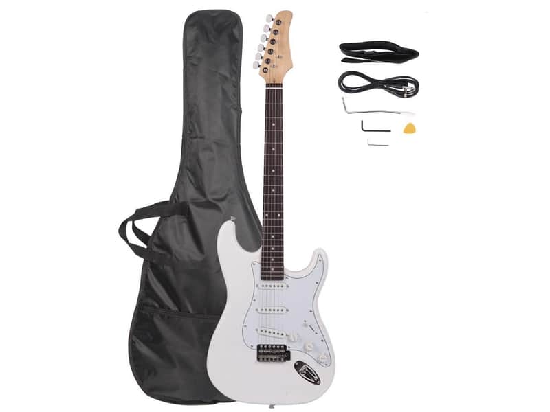 Cxxss Rose Wood Fingerboard Electric Guitar White +Gigbag +Cord+Strap+Accessor image 1