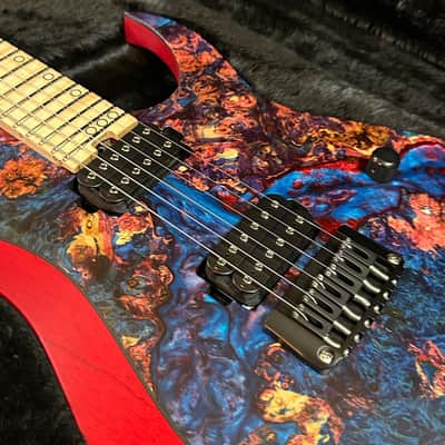 Schecter USA Custom Shop Sunset Extreme 6 Stabilized Top Electric Guitar - Blue/Red image 15