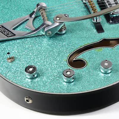 2015 Gretsch USA Custom Shop STEPHEN STERN G6136-CS DC Double Cut White Falcon Turquoise Sparkle 3-Pickup ONE-OFF! image 21