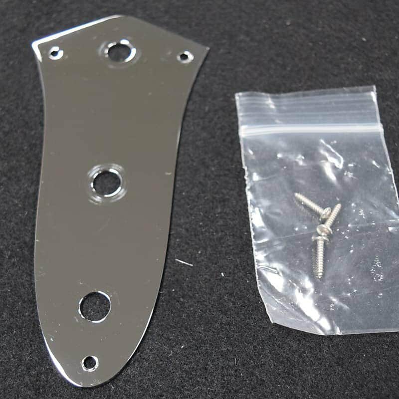 Fender Jazz Bass Control Plate, Chrome (w/ Screws) image 1