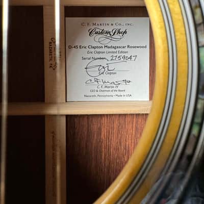 Never Played! Martin Limited-Edition Eric Clapton D-45 Madagascar Rosewood Acoustic Guitar Natural 2023 image 12