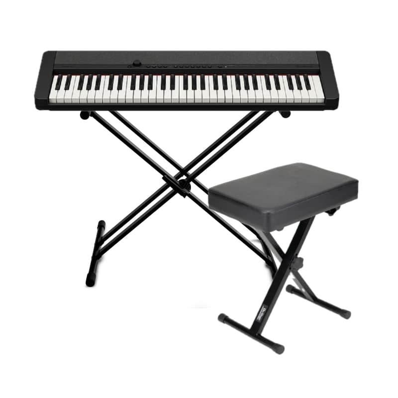 Casio Casiotone CT-S1 61-Key Touch Response Portable Keyboard (Black) Bundle with Stand and Bench (3 Items) image 1