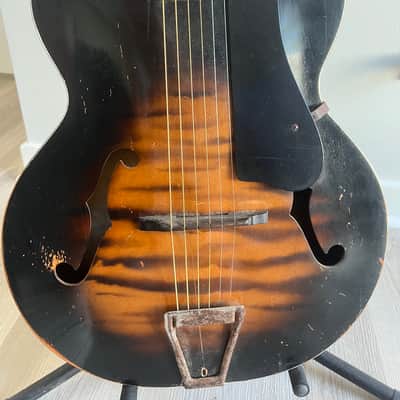 Harmony Ridgeway archtop acoustic  1943 Moon burst image 12