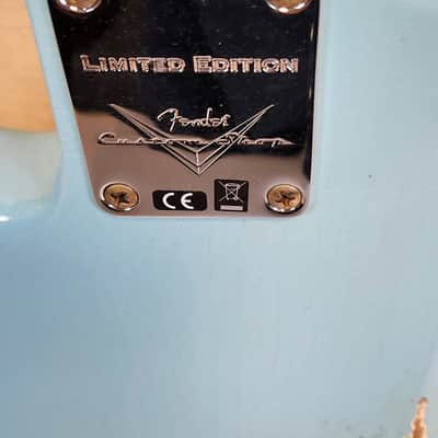 Fender Custom Shop P-Jazz Relic Ash Body Electric Bass Guitar Daphne Blue image 14