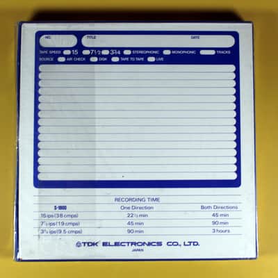 TDK S-1800 - Superior Quality / Low Noise - 7 Inch NOS Reel to Reel Blank Tape 1970's - 1980's - Polyester image 2