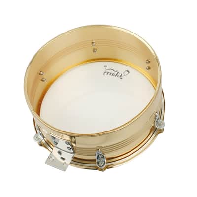 Glarry 13" & 14" Timbales Drum Set with Stand and Cowbell Golden image 3