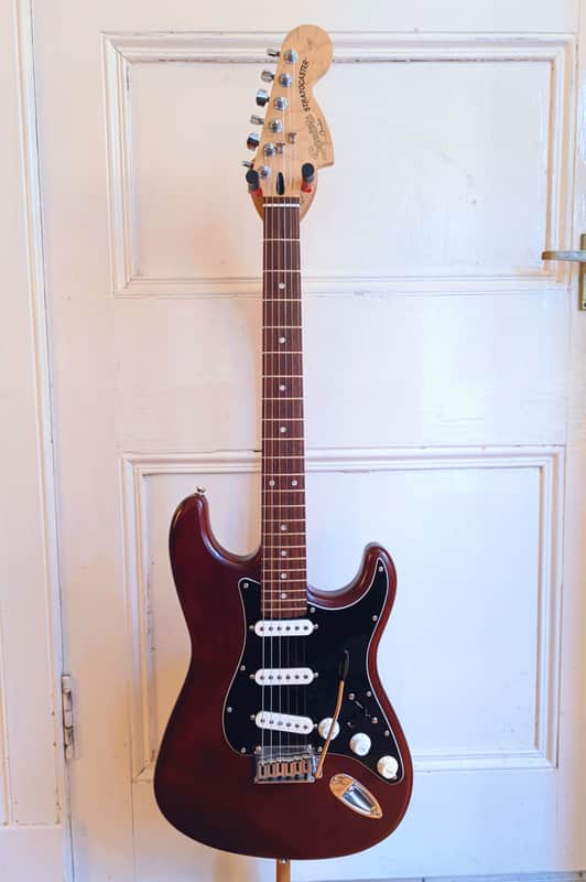 Squier Stratocaster w/ Fender Player Pickups - Walnut Satin Finish image 1