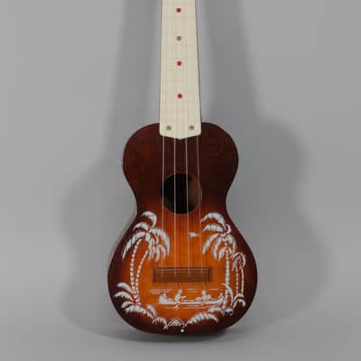 Vintage Harmony Silvertone Soprano Ukulele Palm Tree Stencil image 1