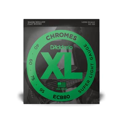 D'addario ECB80 Bass String Chrome Flatwound Super Light .040-.095 image 1