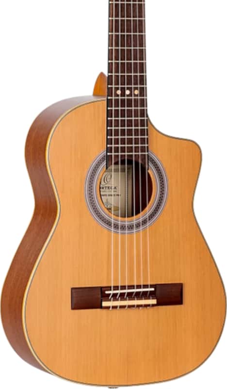 Ortega RQ39E Requinto Series Pro 1/2 Size Acoustic-Electric Classical Guitar, Solid Cedar Top image 1