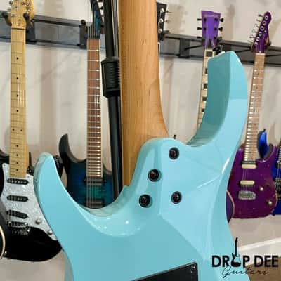 Balaguer Select Series Diablo Retro 27 FR Electric Guitar w/ Bag-Gloss Solid Cerulean Blue image 14