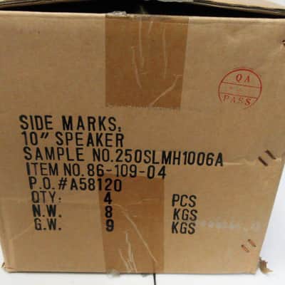 Case of Four 10" Bass Speakers. SLM Electronics (Crate) Unused Old Stock image 2