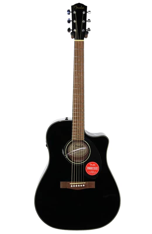 Fender CD-60SCE Solid Top Dreadnought Acoustic-Electric Guitar - Black image 1