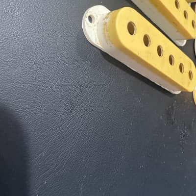 Vintage 1980's Fender Stratocaster Pickup Covers and knobs Fujigen Relic image 4