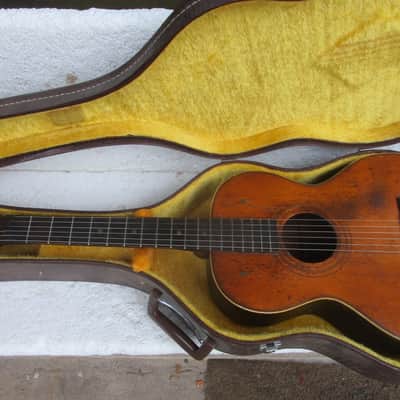 Stella Parlor Guitar, 1900's, Jersey City N.J. Restored, "Bluesmobile", Case image 3