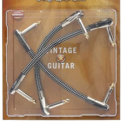 Klotz 59er Vintage Tweed Patch Cable  for Guitar Effects Pedals 6 inch Silver & Tweed Black image 1