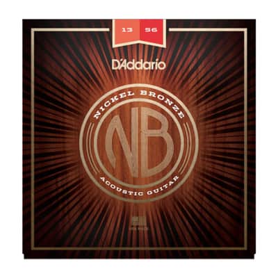 D'Addario NB1356 13-56 Nickel Bronze Acoustic Light Medium - Acustic Guitar Strings image 1