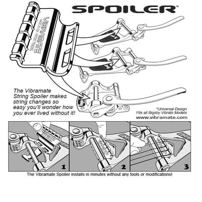Vibramate String Spoiler Accessory For Bigsby - 24K Gold over Stainless - EZ String Changes! image 5