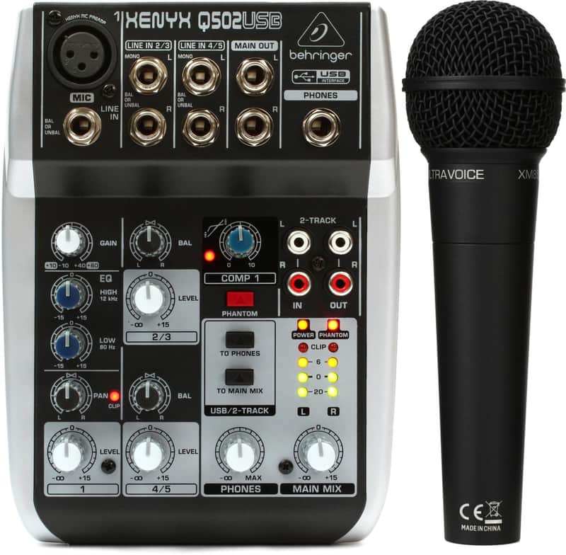 Behringer Xenyx Q502USB Mixer with USB Bundle with Behringer | Reverb