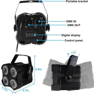 Stage Par Lights, RGBW LED Par Can Light,Super Bright DJ Wash Light with Remote & DMX Control,Sound Activated Uplights for Event Wedding Birthday Church Christmas Party Dance Show image 5