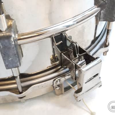 Leedy 1930's Nickel Brass Snare drum "Broadway Parallel" 14"×6.5" 1930's image 4