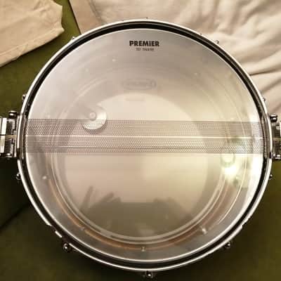 Ludwig No. 410 Super-Sensitive 5x14" Aluminum Snare Drum with Keystone Badge 1969 image 6