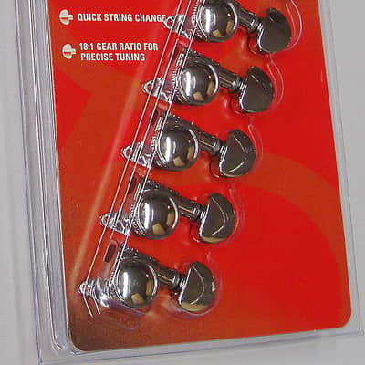 Grover 505C6 Mid-Size Roto-Grip Locking Rotomatic Tuners 6 In-Line, Chrome Finish image 1