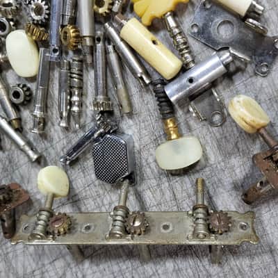 1.5 Lbs Vintage RARE 1960's Teisco Harmony Silvertone Kay 3x3 Individual Plate Guitar Tuners Screws Gears Luthier Parts image 3