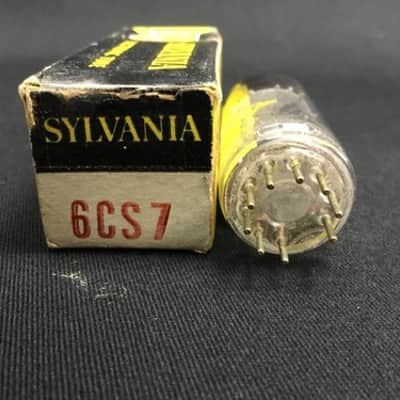 SYLVANIA 6CS7 NOS Black Plate Oscillator Amp VACUUM TUBE Tested USA 10.4962-D image 3