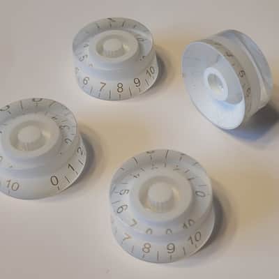 White Guitar speed knobs set of 4 by Budreau Guitars image 3