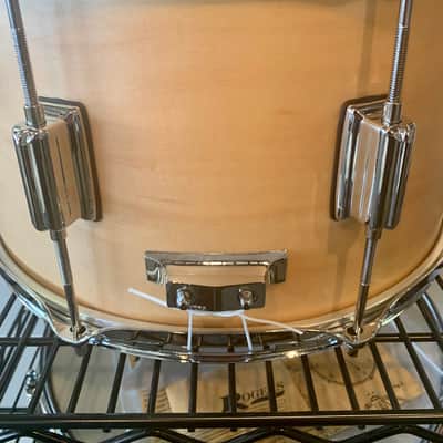 Rogers Powertone Reissue 8x14" Wood Shell Snare Drum 2021 Satin Natural image 3