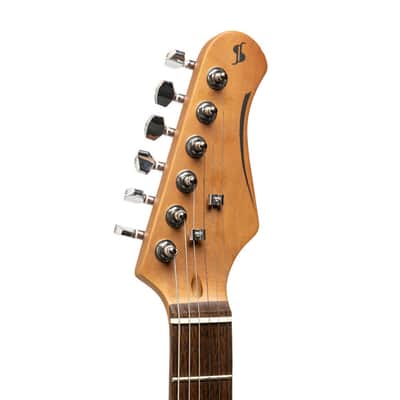 Stagg T Series Standard Electric Guitar with Solid Paulownia Body and Dual AlNiCo Pickups Natural Finish image 2