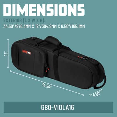 Gator Cases Largo Series Lightweight Beginner Friendly Case for 16" - 16.5" Viola with Comfortable & Adjustable Shoulder Strap for Easy Travel, (GBO-VIOLA16) image 6