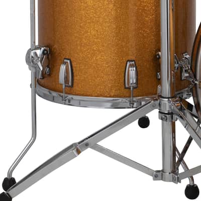 Ludwig *Pre-Order* Classic Maple 14x14" Gold Sparkle Floor Tom Drum w/Legs | Made in the USA | Special Order | Authorized Dealer image 1