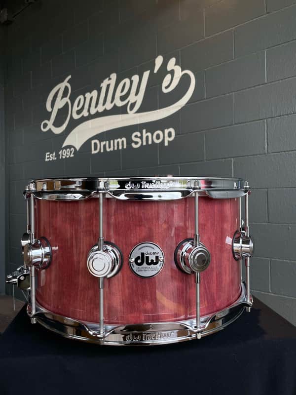 DW Collector's Series Pure Purpleheart 7x14 Snare Drum in Natural Gloss Lacquer w/ Chrome Hardware image 1
