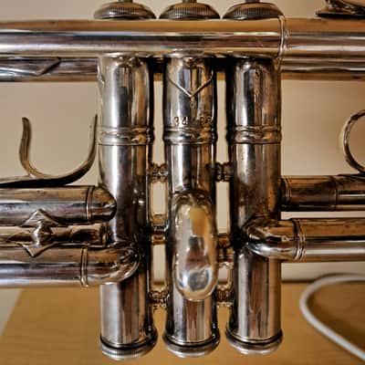 EARLY ELKHART BACH 236 C TRUMPET, 34XXX M BORE, CORPORATION BELL image 6