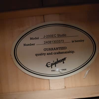 Epiphone J200 Studio Cutaway Acoustic Electric Guitar Sunburst image 13