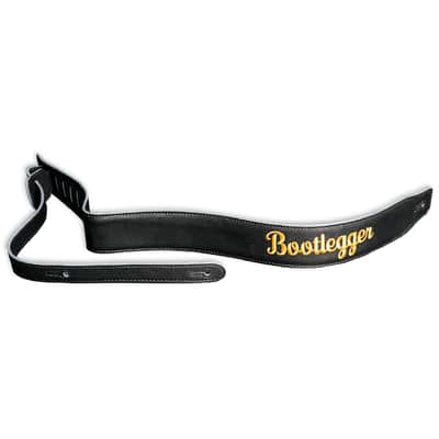 Bootlegger Guitar Custom Leather Strap Padded 2022 Black / Gold image 1