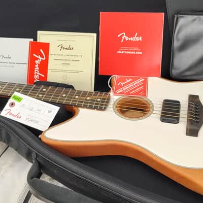 Fender American Acoustasonic Jazzmaster 2021 - Present - Arctic White w/ padded gig bag image 21