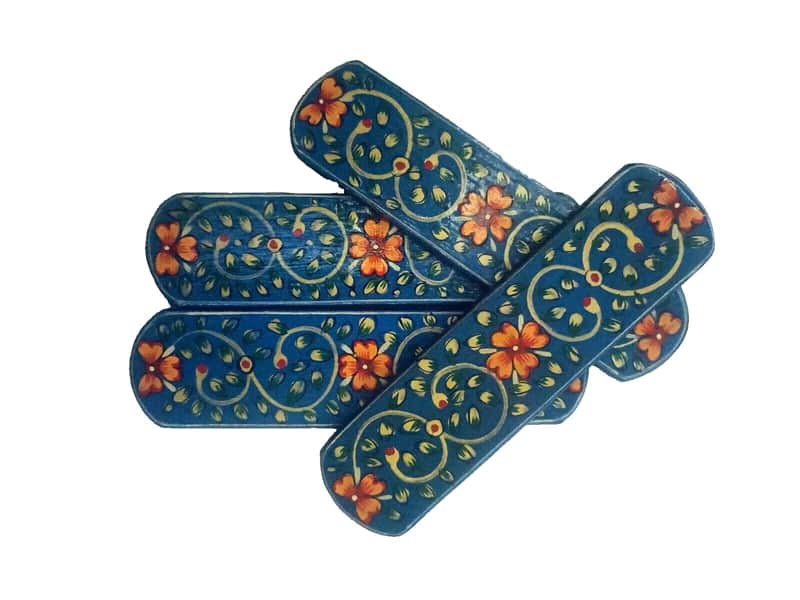 Sheesham Wood Khartal Professional Hand Paint Musical Instrument image 1