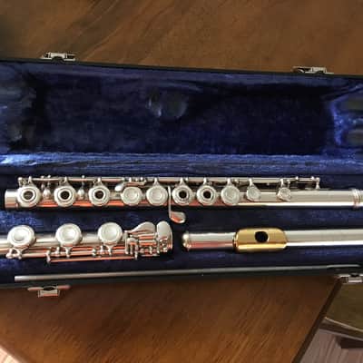 Emerson ELD Sterling Silver USA Flute with open holes, B-foot inline G and gold plated lip image 1