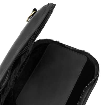 Levy's Solera Premium Leather Electric Guitar Gig Bag - Black image 7