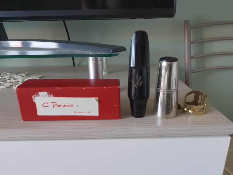 Rare Pomarico bass saxophone hard rubber mouthpiece, hadmade in Italy. image 1