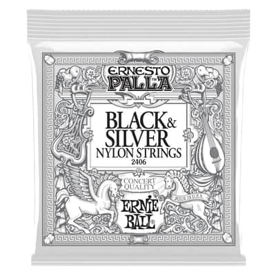 Ernie Ball 2406 Ernesto Palla Nylon Black and Silver Tie-On Classical Guitar Strings