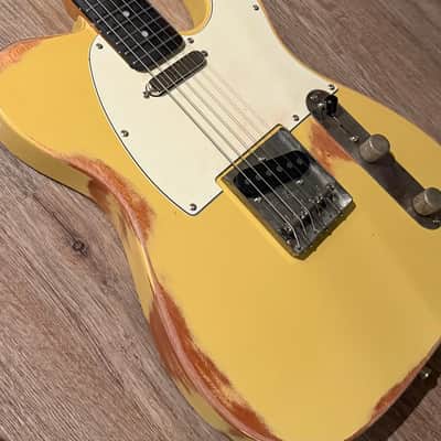 Big River “Moses” T-Style • Aged Butterscotch Nitro • Roasted Maple/Rosewood • A5 Vintage Pickups image 5