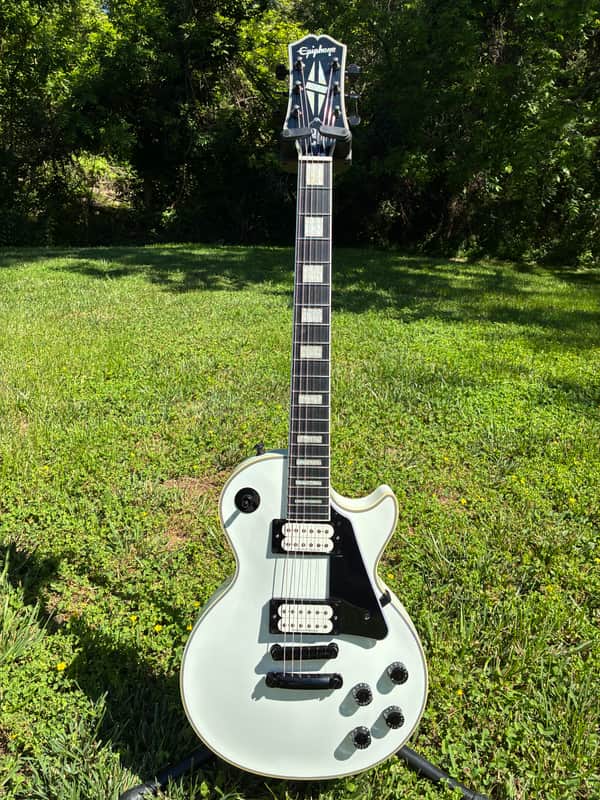 Upgraded Epiphone Les Paul Custom-Seymour Duncan-Road Runner HSC-Alpine White image 1